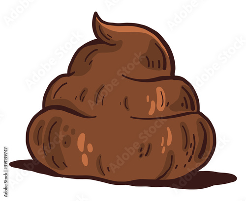 Brown poop,illustration,vector on white background