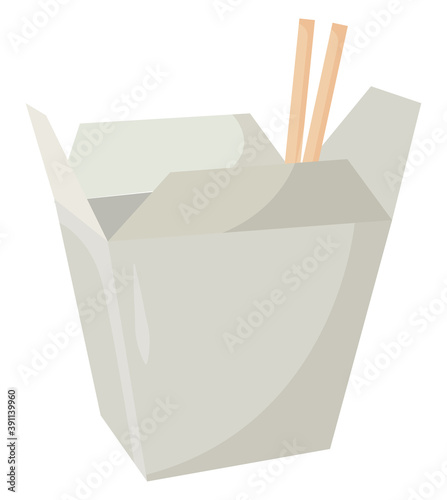 Chinese food box,illustration,vector on white background