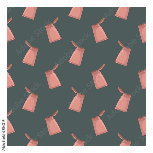 Coffee creamer , seamless pattern on a dark grey background.