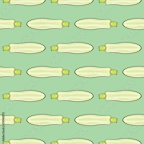 Green zucchini , seamless pattern on a green background.