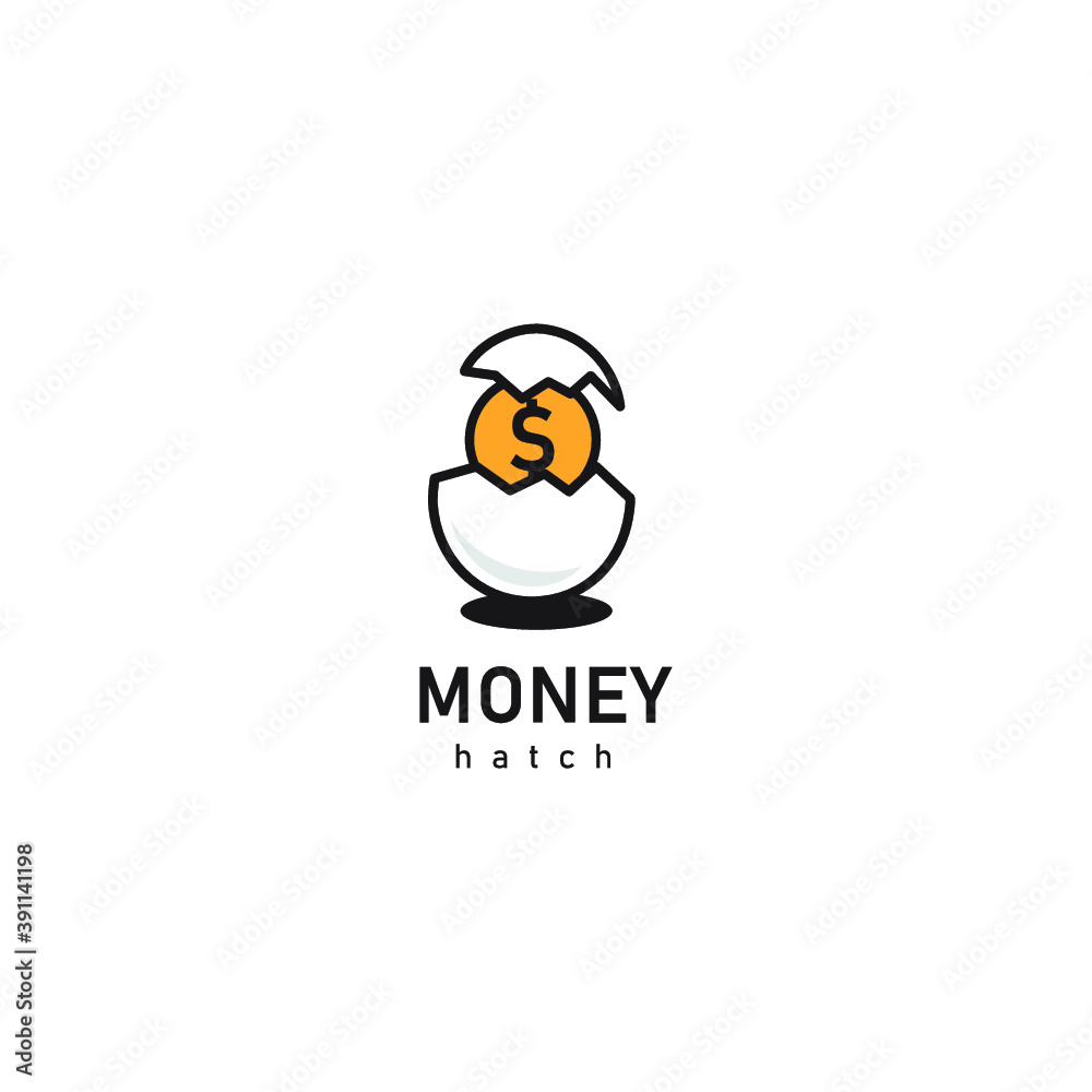 hatch and money symbol investment symbol logo template