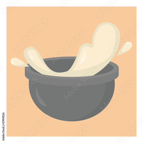 Dough in a bowl ,illustration,vector on white background