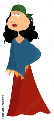 Gypsy woman ,illustration,vector on white background