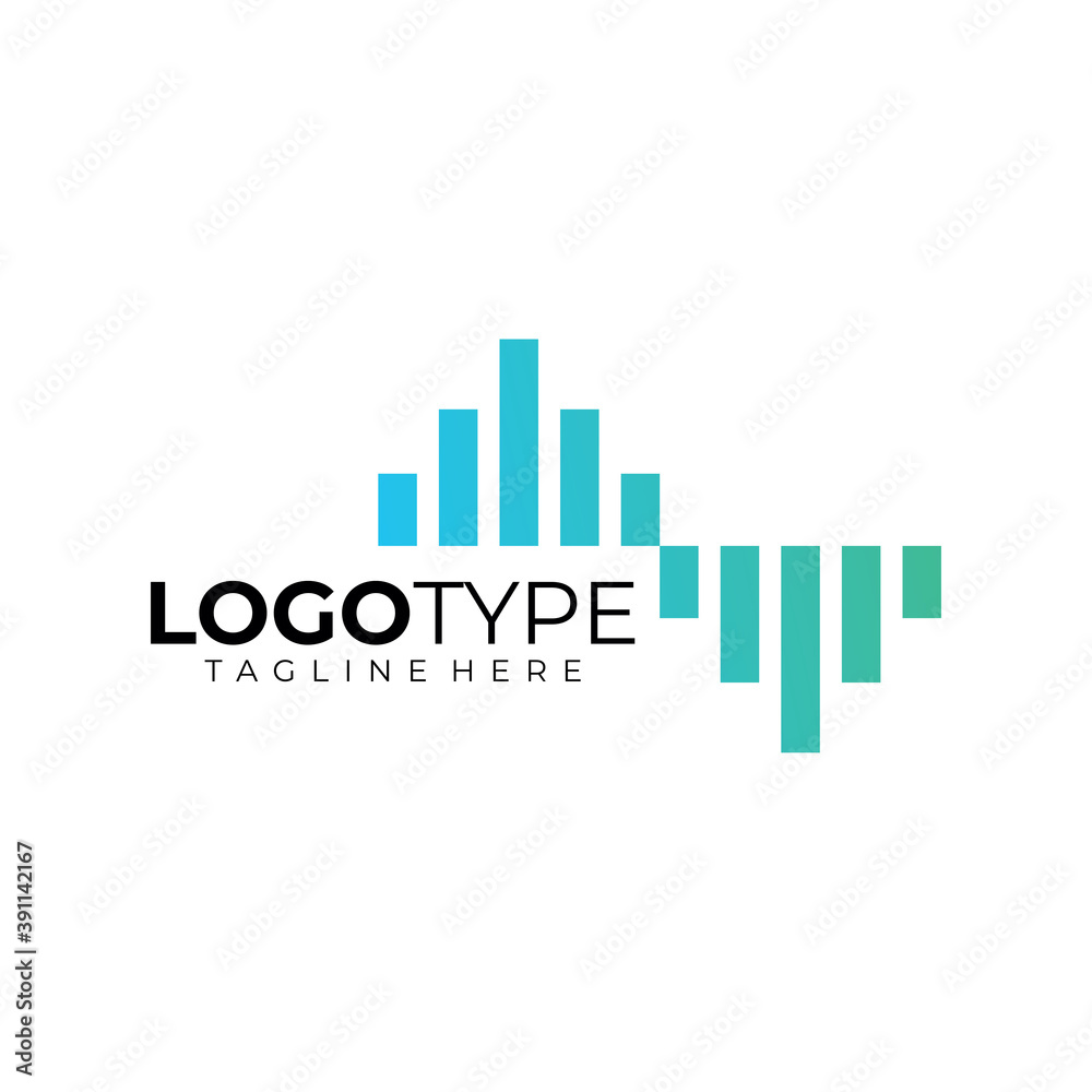 audio wave logo icon vector isolated