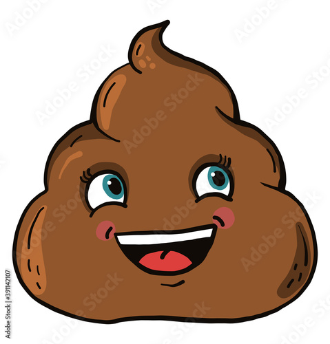 Happy poop ,illustration,vector on white background