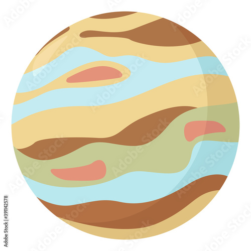 Planet jupiter ,illustration,vector on white background