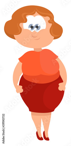 Woman wearing pencil skirt , illustration, vector on white background