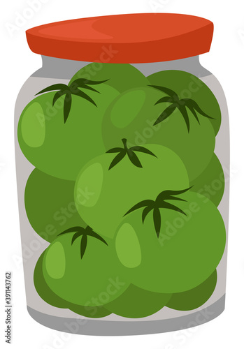 Pickled tomatos, illustration, vector on white background