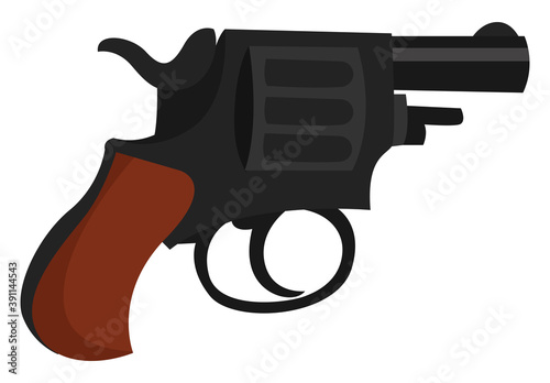 Black revolver , illustration, vector on white background