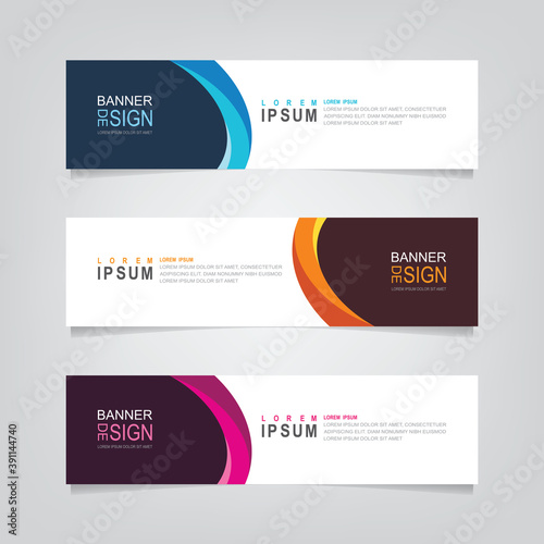 Vector abstract banner design web template. Abstract geometric design banner web template on grey background. Header footer Web Design Elements. Collection of web banner template