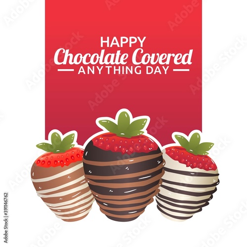 National Chocolate Covered Anything Day Vector Illustration. Suitable for greeting card poster and banner.