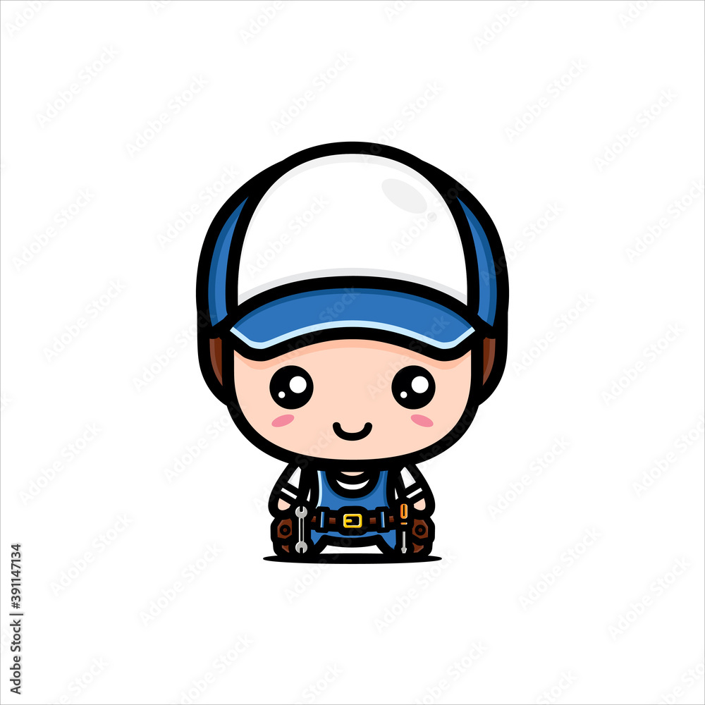 boy character vector design working as a mechanic boy character vector design working as a mechanic