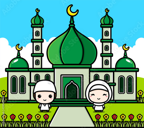 mosque illustration vector design