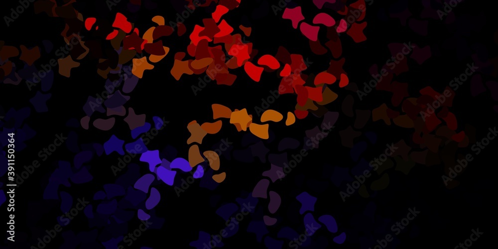 Dark multicolor vector background with random forms.