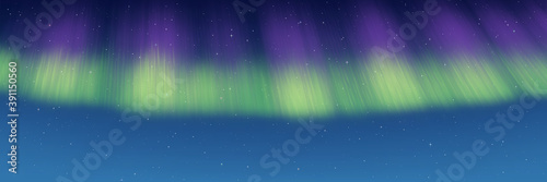 Polar lights, starry sky. Northern landscapes. Vector illustration, EPS10	