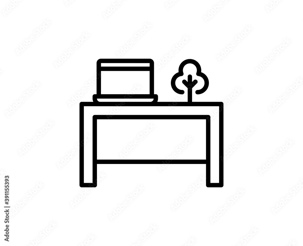 Work desk line icon Work desk line icon