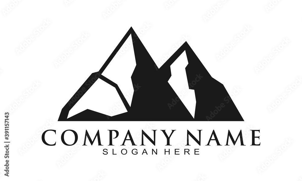 Fototapeta premium Mountain hill illustration vector logo