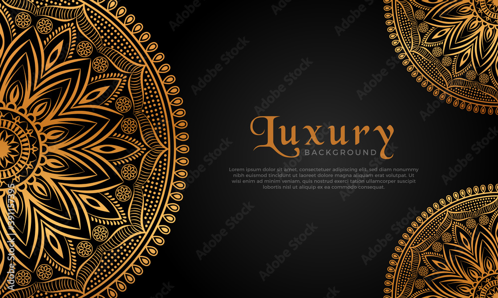 Luxury mandala background with floral ornament pattern. Hand drawn gold mandala design. Vector mandala template for decoration invitation, cards, wedding, logos, cover, brochure, flyer, banner. Luxury mandala background with floral ornament pattern. Hand drawn gold mandala design. Vector mandala template for decoration invitation, cards, wedding, logos, cover, brochure, flyer, banner.