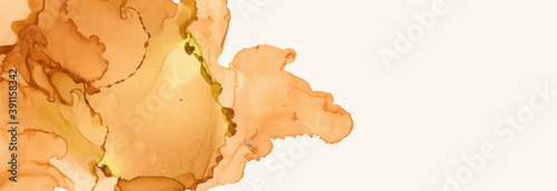 Alcohol ink vector texture banner. Fluid ink abstract background.