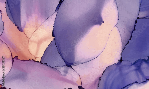 Alcohol ink vector texture banner. Fluid ink abstract background.