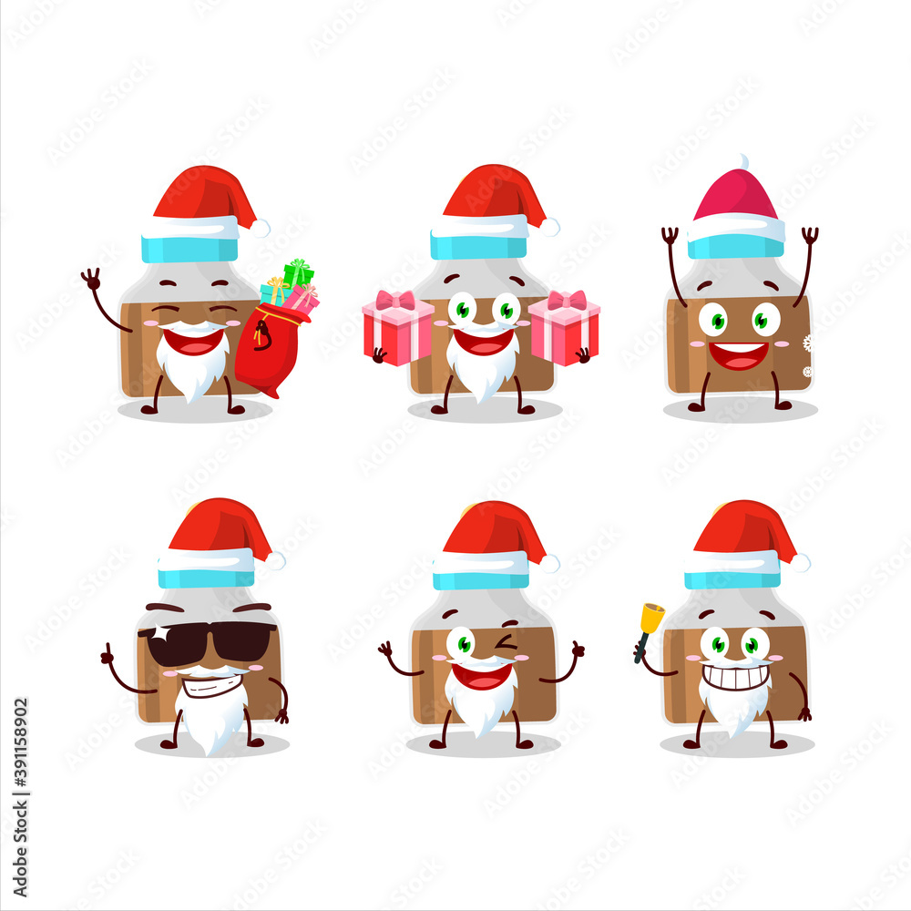 Santa Claus emoticons with baby pacifier with choco milk cartoon character