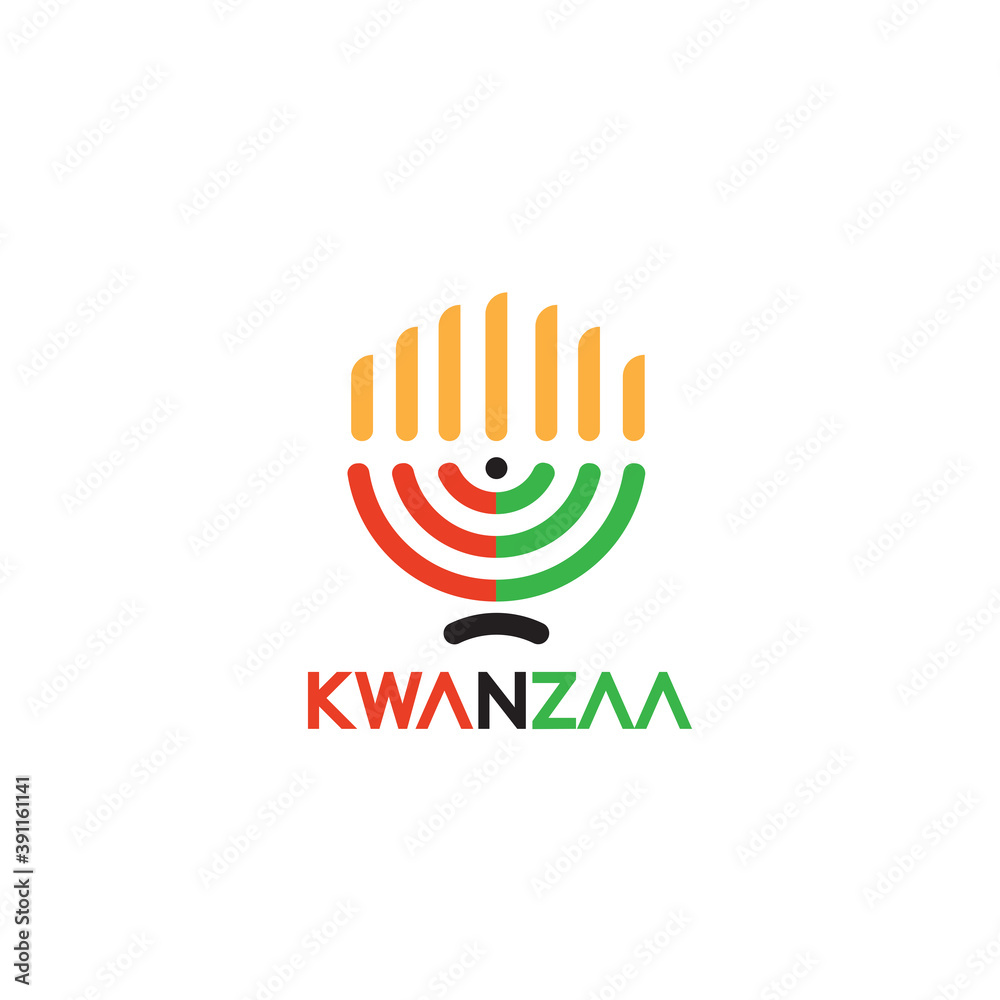 Kwanzaa logo with seven candles. vector Kwanzaa logo with seven candles. vector