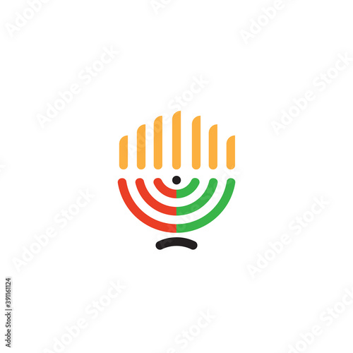 seven candle logo. vector