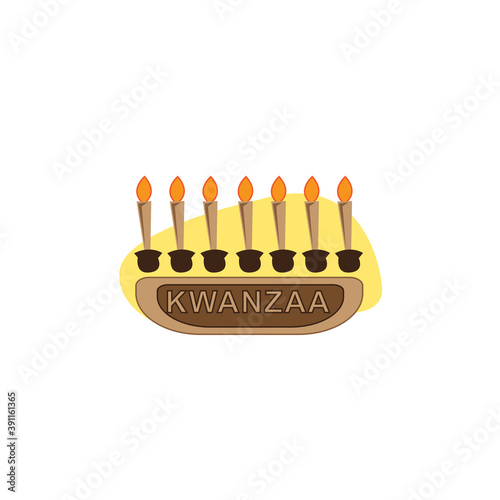 Kwanzaa logo with seven candles. vector