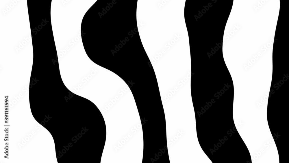 2d render of liquid matter deformation. Smooth elastic shape animation. Wavy surface background. Striped pattern motion.