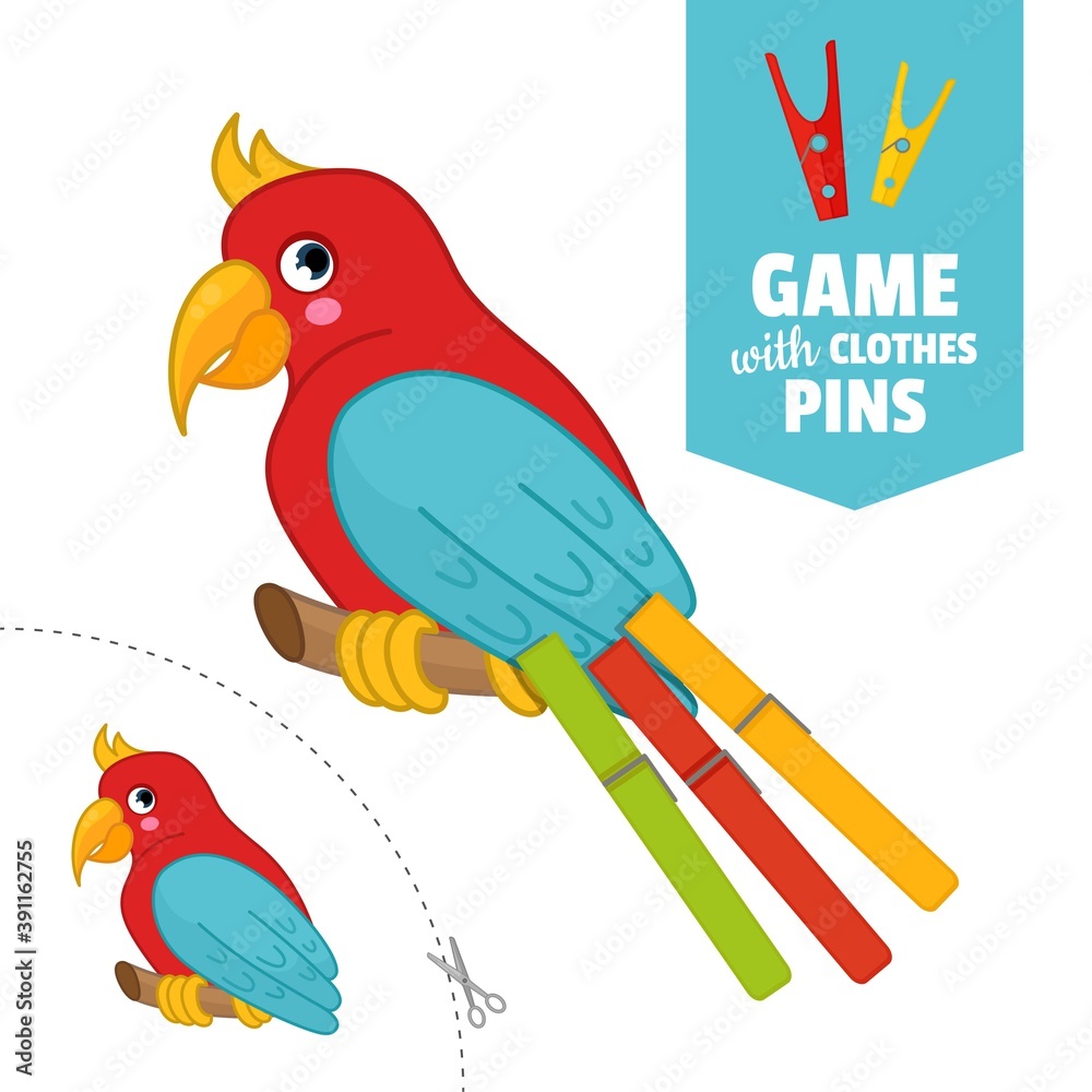 Printable educational game with clothespins. Activity for presсhool ...