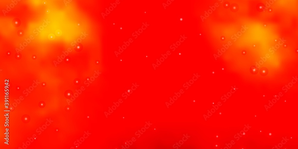 Light Orange vector template with neon stars.