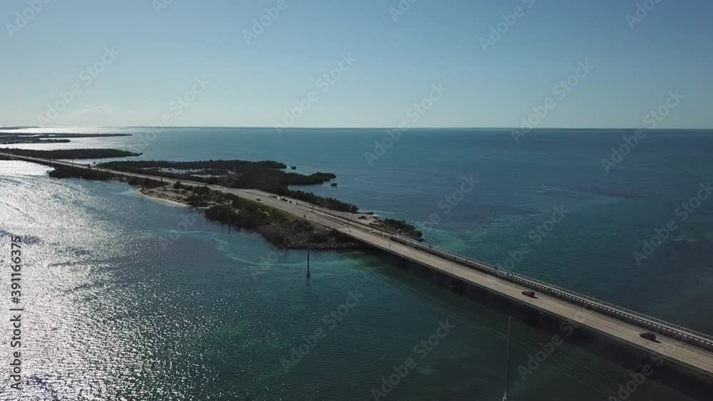 Drone view of the Seven Mile Bridge in the Florida Keys Drone view of the Seven Mile Bridge in the Florida Keys