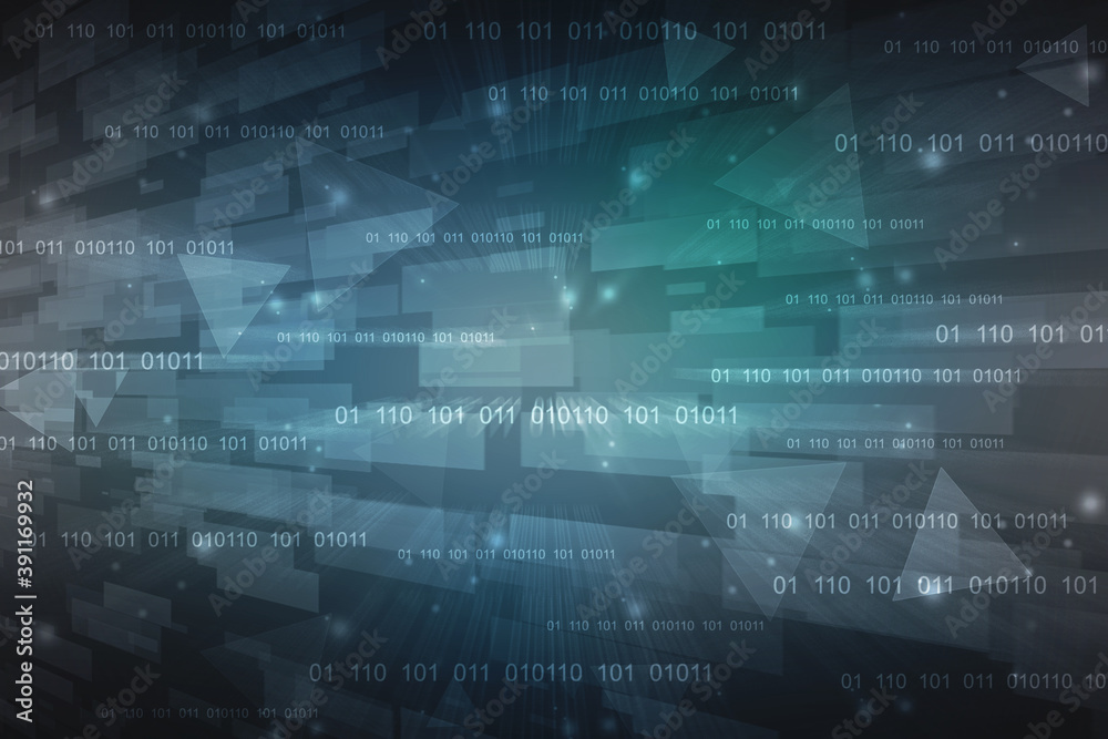 Obraz premium Internet binary data code computing or transmission process,Internet data transmission, Binary Code Background, Digital Abstract technology background