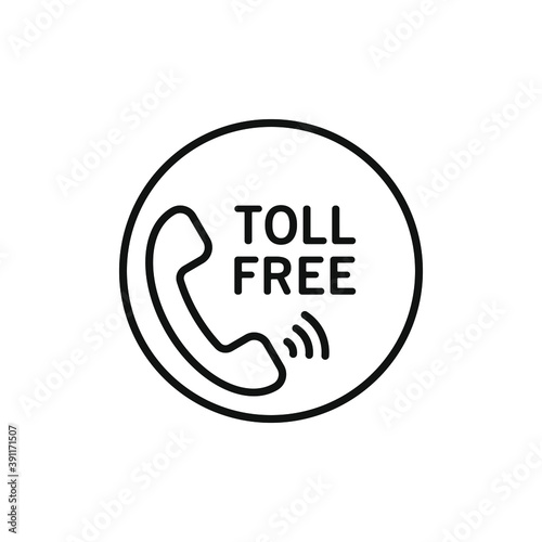 Toll-free icon design isolated on white background. Vector illustration