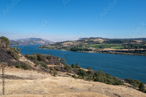 The mighty Columbia River forms the border between Oregon and Washington State near Lyle, WA photo