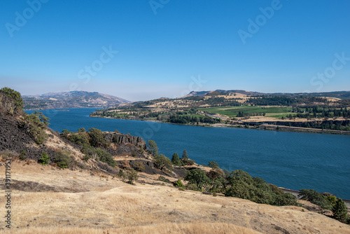 The mighty Columbia River forms the border between Oregon and Washington State near Lyle, WA