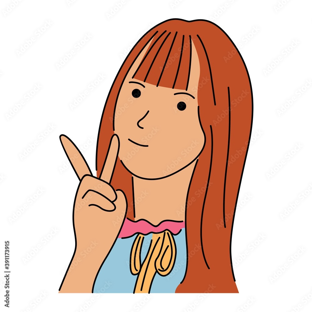 Vector Illustration Of A Girl Flashing Peace Sign Cartoon Vector Illustration Stock Vector 