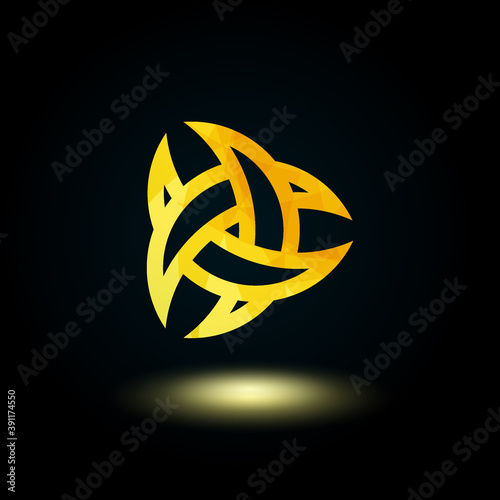 Abstract three crescent moon logo concept, for startup businesses and more. Modern, minimalistic, unique logo template