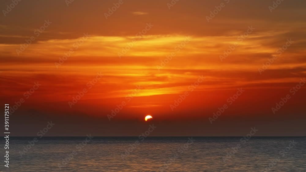 Beauty landscape with sunrise over sea, timelapse 4k Beauty landscape with sunrise over sea, timelapse 4k