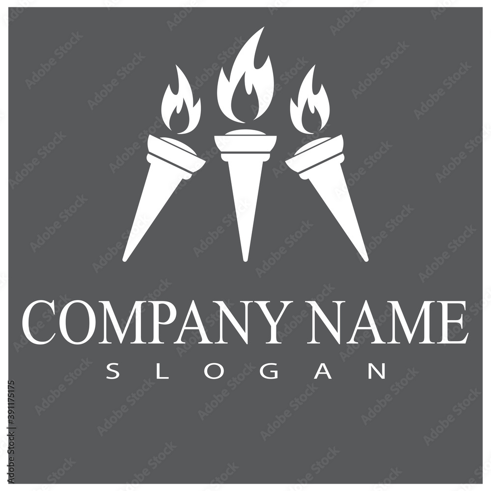 Obraz premium Torch Logo Template vector symbol