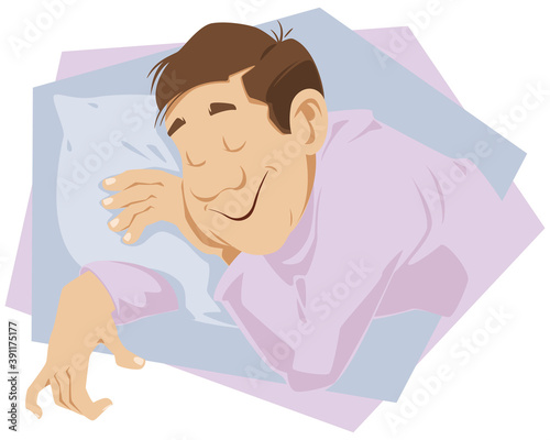 Man is sleeping sweet dream. Illustration for internet and mobile website.