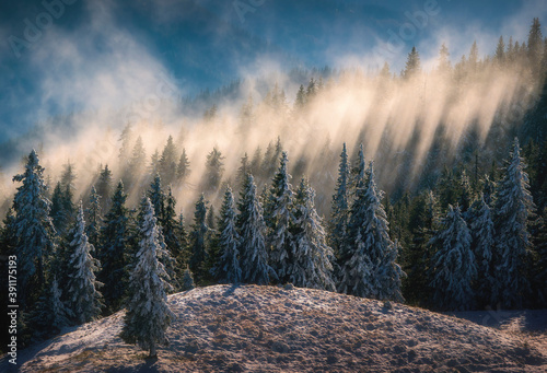 sunrise in the mountains
