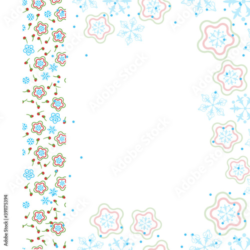 Abstract Christmas background with snowflakes  ornament and place for text. Vector illustration.