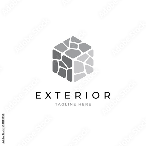 Creative stone symbol logo design vector template	