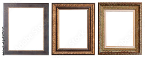Frames picture baguettes isolated on white background set.