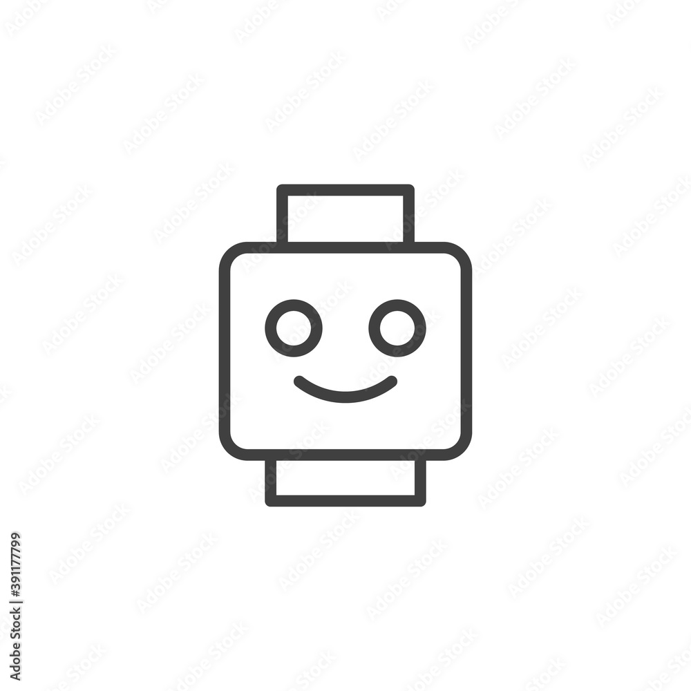 Robot toy line icon. linear style sign for mobile concept and web design. Robot head outline vector icon. Symbol, logo illustration. Vector graphics Robot toy line icon. linear style sign for mobile concept and web design. Robot head outline vector icon. Symbol, logo illustration. Vector graphics