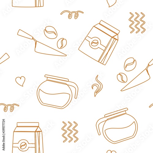 coffee seamless pattern background logo vector icon illustration
