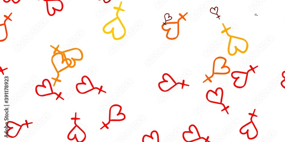 Light Orange vector backdrop with woman's power symbols. Light Orange vector backdrop with woman's power symbols.