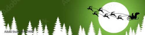 Santa Claus with reindeer fly high