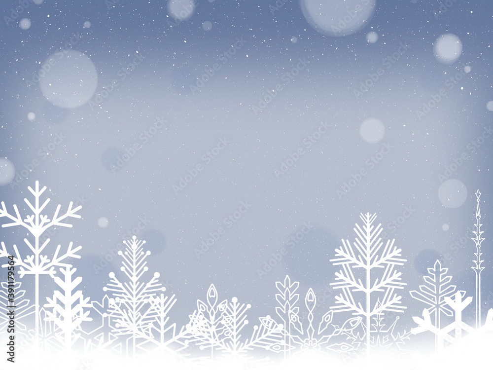 クリスマス素材,雪,結晶_ライトグレー